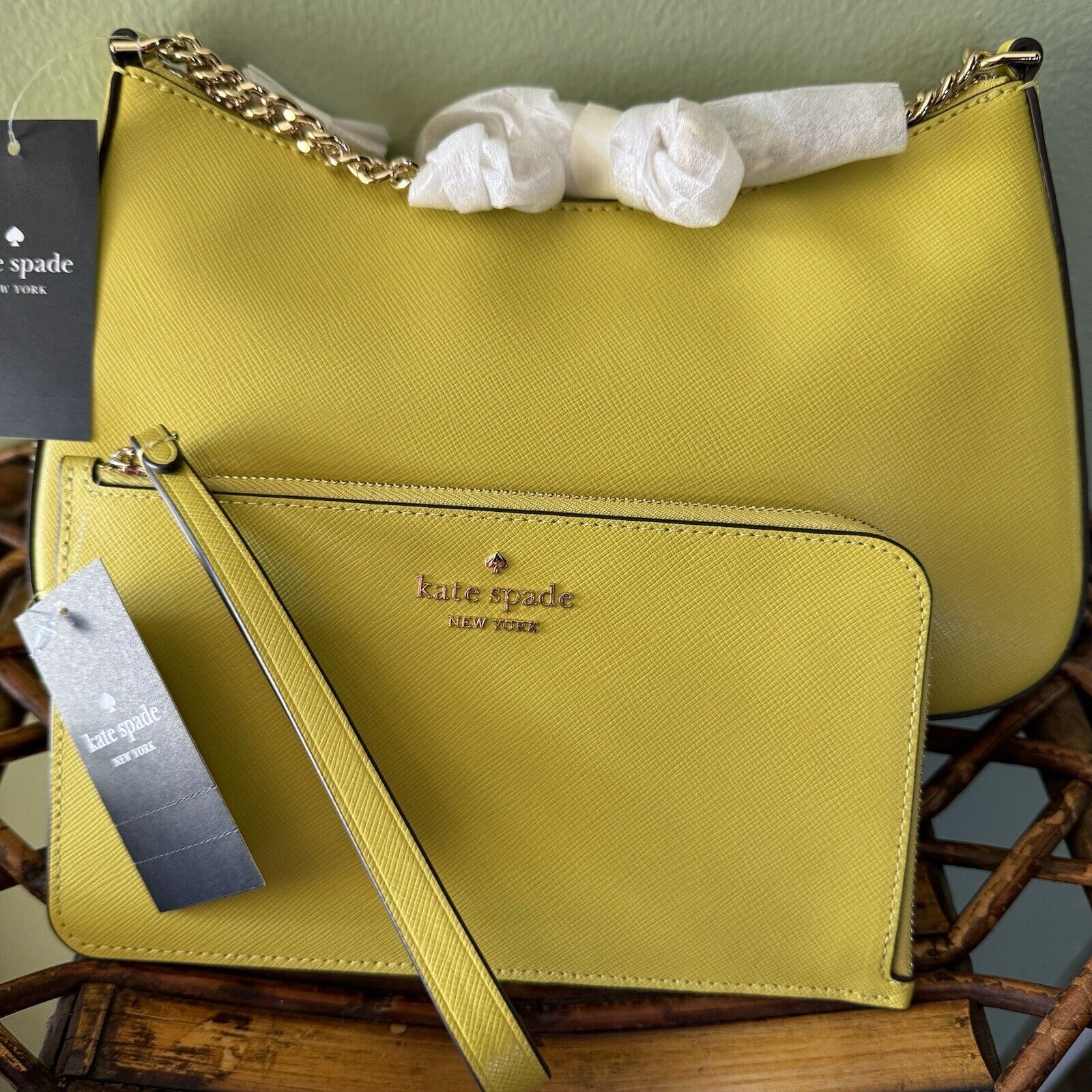 Kate Spade Madison Saffiano Leather Medium Lemon Slice Crossbody Bag Kc439 Nwt